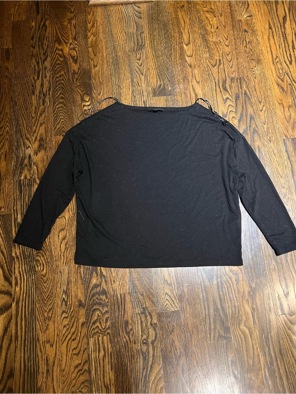 AllSaints Black Wide Boatneck Long Sleeve Top